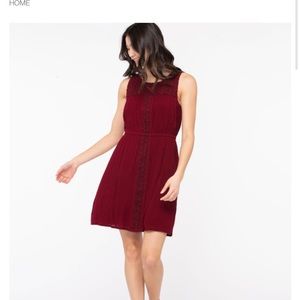 BOGO FREE ALL ITEMS NWOT Ricki’s sleeveless wine dress with crochet size large